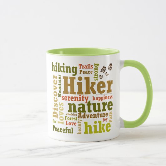 Hiker Hiking Word Cloud Mok (Rechts)