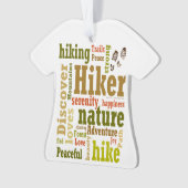 Hiker Hiking Word Cloud T-Shirt Ornament (voorkant)