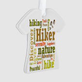 Hiker Hiking Word Cloud T-Shirt Ornament (voorkant)