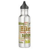 Hiker Hiking Word Cloud Water Bottle Waterfles (Links)