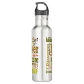 Hiker Hiking Word Cloud Water Bottle Waterfles (Achterkant)
