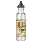 Hiker Hiking Word Cloud Water Bottle Waterfles (Rechts)