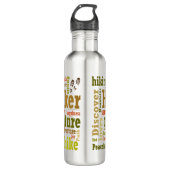Hiker Hiking Word Cloud Water Bottle Waterfles (Voorkant)
