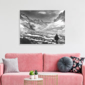 Hiker in de Aconcagua-vallei in Chili Photograp Canvas Afdruk (Insitu (Woonkamer))