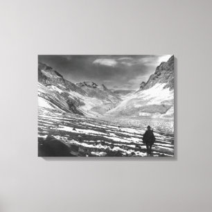 Hiker in de Aconcagua-vallei in Chili Photograp Canvas Afdruk