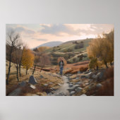 Hiker in de heuvels poster (Voorkant)