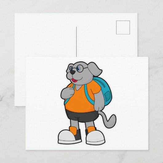 Hiker met rugzak briefkaart (Voorkant / Achterkant)