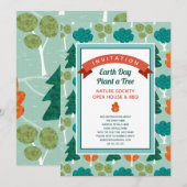 Hiker Natuur Society Earth Day Trees Pattern Kaart (Voorkant / Achterkant)