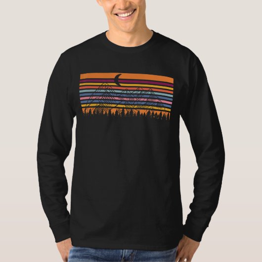 Hiker Outdoor Camping Natuur Forest Retro M T-shirt (Voorkant)