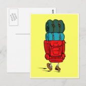 Hiker-rugzak met enorme rugzak briefkaart (Voorkant / Achterkant)
