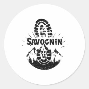 Hiker Savognin Zwitserland wandelwrijving Ronde Sticker