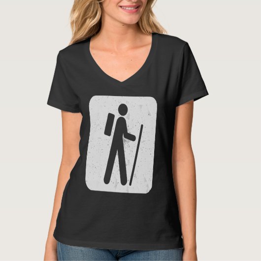 Hiker Sign  for Hikers and Campers Backpacking T-shirt (Voorkant)