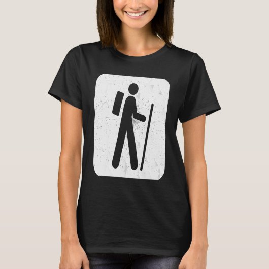 Hiker Sign  for Hikers and Campers Backpacking T-shirt (Voorkant)