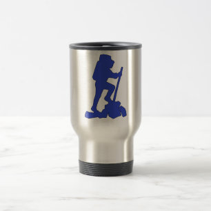 Hiker Silhouette Emblem Grafisch Design Backpacker Reisbeker