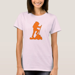 Hiker Silhouette Emblem Grafisch Design Backpacker T-shirt