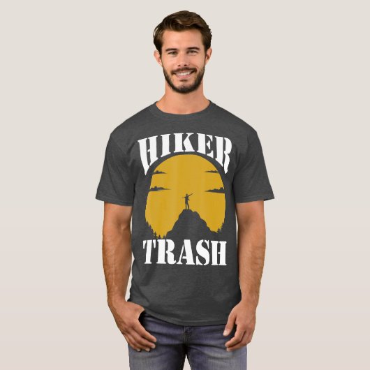 Hiker Trash Funny Hiker Mountain Natuur T-shirt (Voorkant volledig)