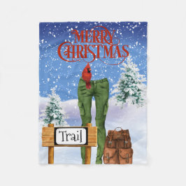 Hikers kerstfeest Fleece Blanket
