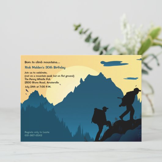 Hiker's ochtenduitnodiging kaart (Staand voorkant)