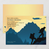 Hiker's ochtenduitnodiging kaart (Voorkant / Achterkant)