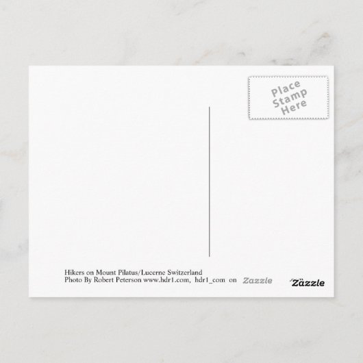 Hikers on Mount Pilatus in Lucerne Switzerland Briefkaart (Achterkant)