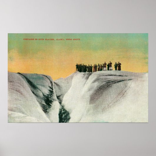 Hikers on Muir Glacier, AlaskaMuir Glacier, AK Poster (Voorkant)