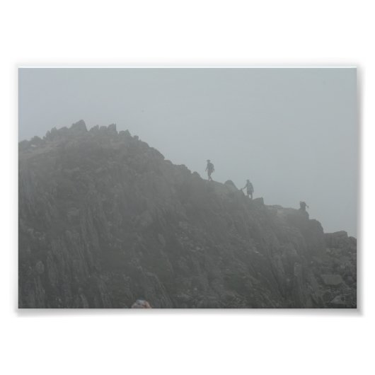 Hikers op het spoor van de Knife Edge, Baxter Stat Foto Afdruk (Voorkant)