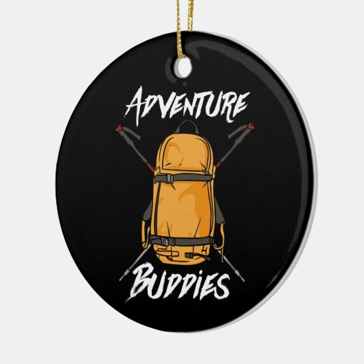 Hiking Adventure Buddies Couples Keramisch Ornament (Links)