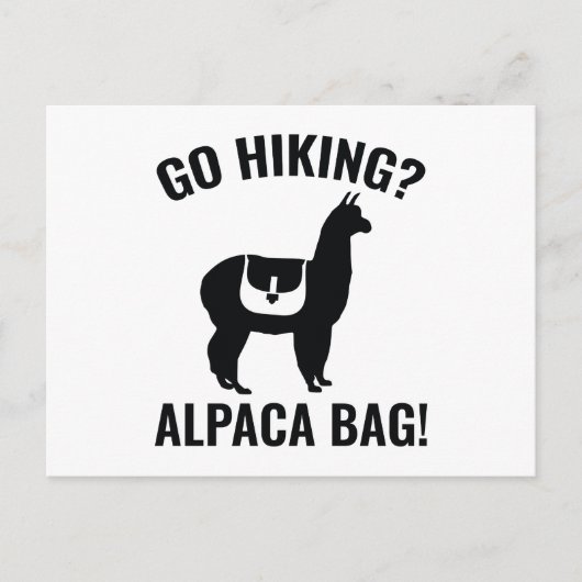 Hiking? Alpaca Bag! Briefkaart (Voorkant)