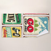 Hiking and camping retro signs collection. Outdoor Badhanddoek (Badhanddoek)