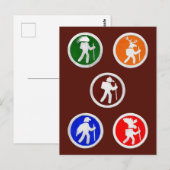 Hiking Animal Trail Markers Briefkaart (Voorkant / Achterkant)