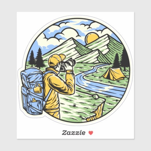 Hiking Backpack Natuur fotograaf Sticker (Vel)