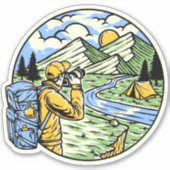 Hiking Backpack Natuur fotograaf Sticker (Voorkant)