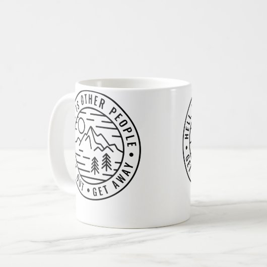 Hiking Backpacking Hell Is Other People Funny Camp Koffiemok (Voorkant links)