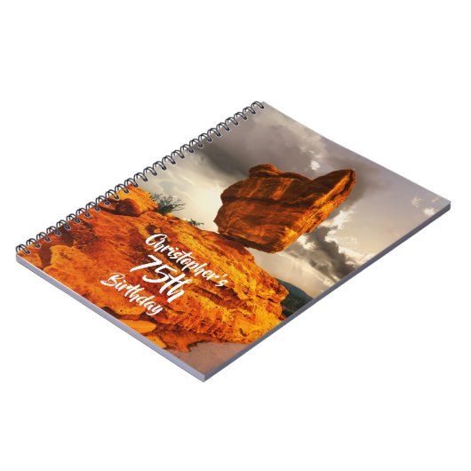 Hiking Balanced Rock Birthday Party Guest Book Notitieboek (Linkerzijde)