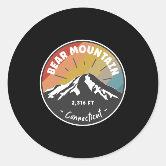 Hiking Bear Mountain Connecticut Ronde Sticker (Voorkant)