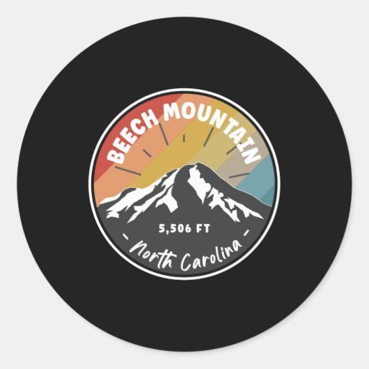 Hiking Beech Mountain - North Carolina Ronde Sticker (Voorkant)