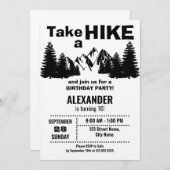 Hiking Birthday Party Invitation Kaart (Voorkant / Achterkant)