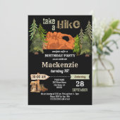 Hiking Birthday Party Invitation Kaart (Staand voorkant)