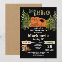 Hiking Birthday Party Invitation Kaart