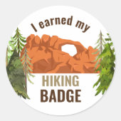 Hiking Birthday Party Ronde Sticker (Voorkant)