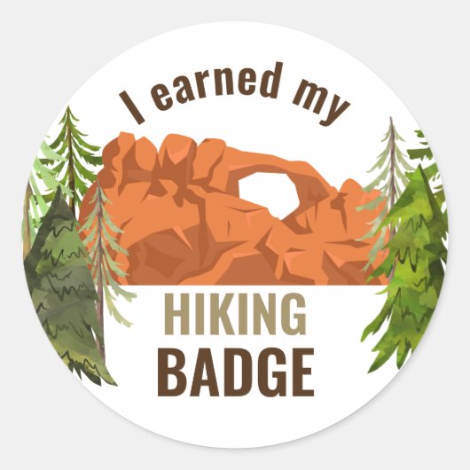 Hiking Birthday Party Ronde Sticker (Voorkant)