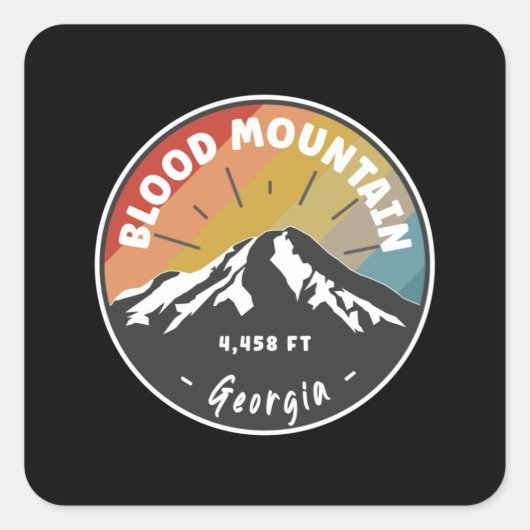 Hiking Blood Mountain Georgia Vierkante Sticker (Voorkant)