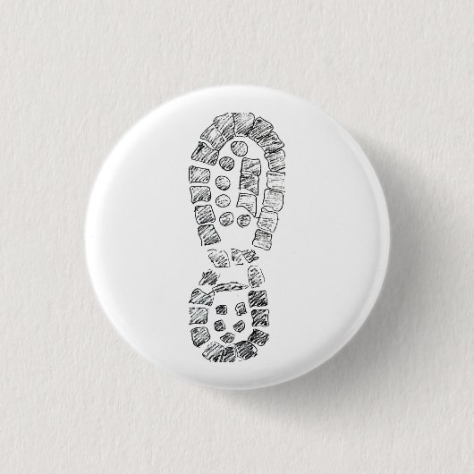 Hiking Boot (logo) van HighlandHiker Ronde Button 3,2 Cm (Voorkant)