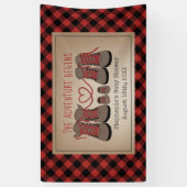 Hiking Boots Adventure Buffalo Plays Baby shower Spandoek (Verticaal)