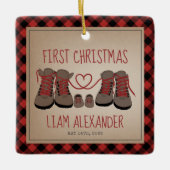 Hiking Boots Baby's eerste kerstcadeautje Keramisch Ornament (Voorkant)