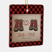 Hiking Boots First kerst gehuwd Keramisch Ornament (Rechts)