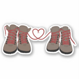 Hiking Boots Harten Liefde Sticker
