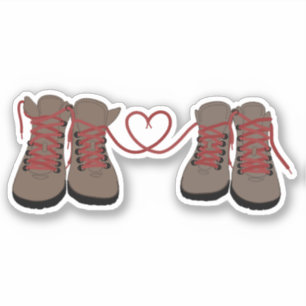 Hiking Boots Harten Liefde Sticker