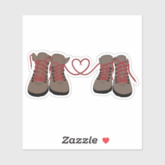 Hiking Boots Harten Liefde Sticker (Vel)