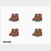 Hiking Boots Ovale Sticker (Vel)